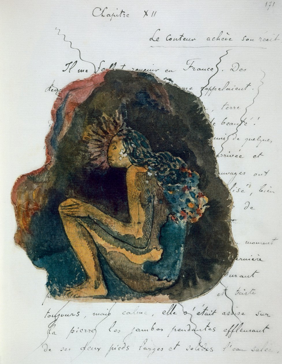 Rodzime Bóstwo z „Noa Noa, Voyage a Tahiti”, opublikowane w 1926 r. autorstwa Paul Gauguin