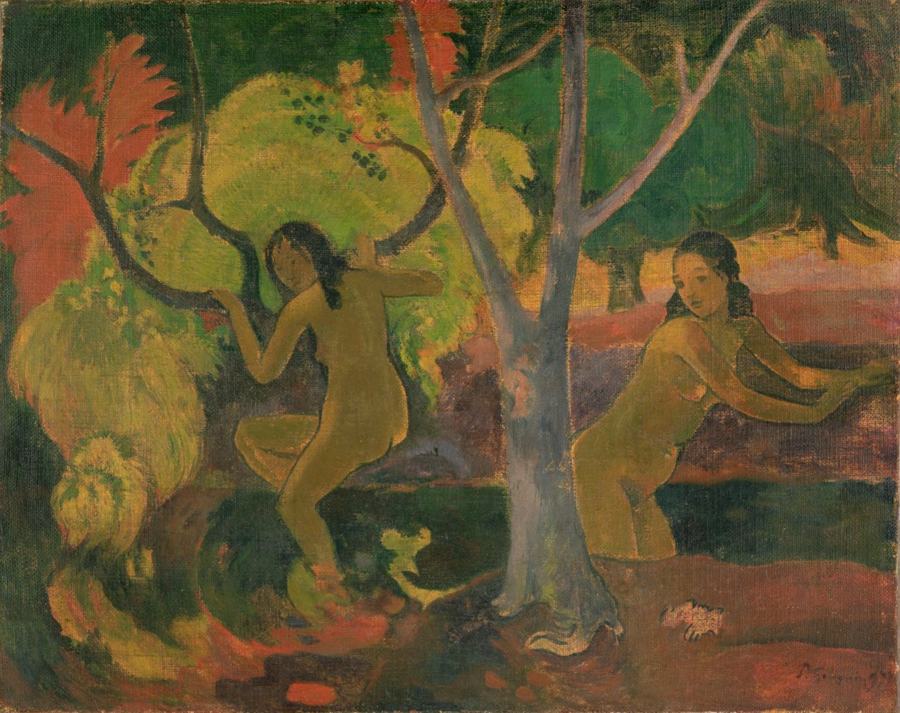 Kąpiący się na Tahiti, 1897 (olej na worku) autorstwa Paul Gauguin