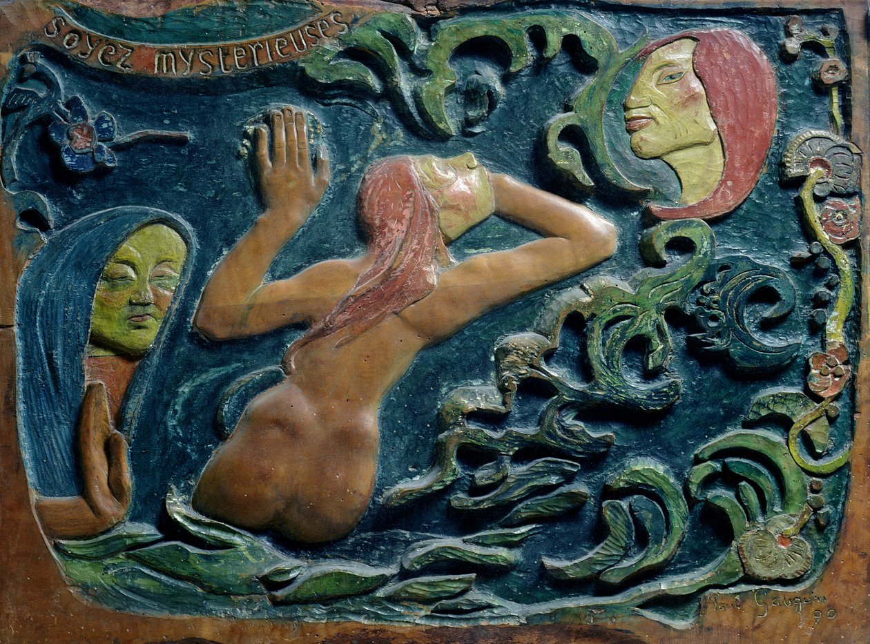 Bądź tajemniczy, 1890 (drewno) autorstwa Paul Gauguin