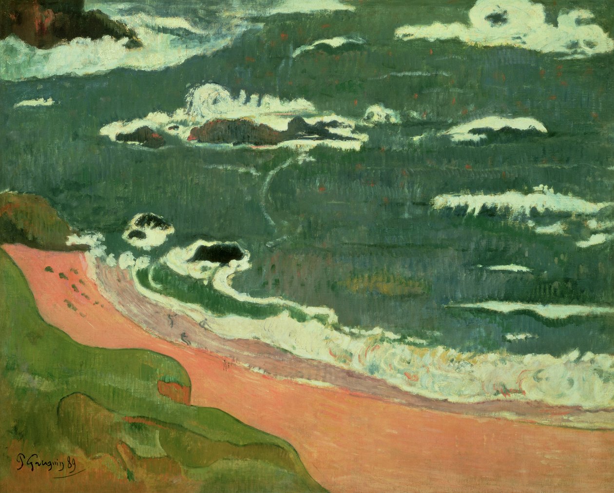 Plaża w Le Pouldu, 1889 autorstwa Paul Gauguin