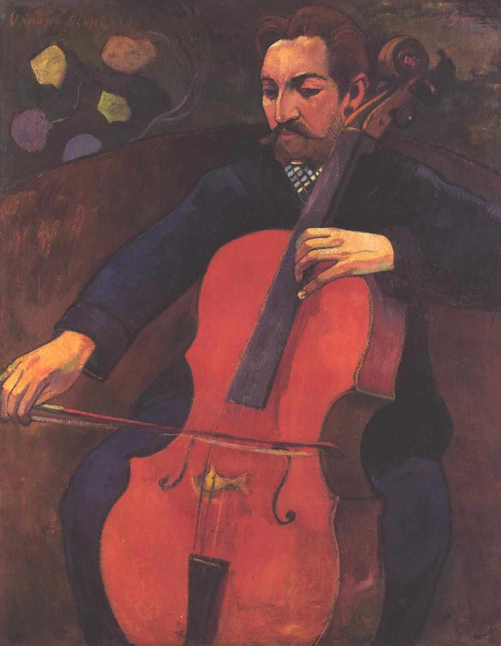 wiolonczelista autorstwa Paul Gauguin
