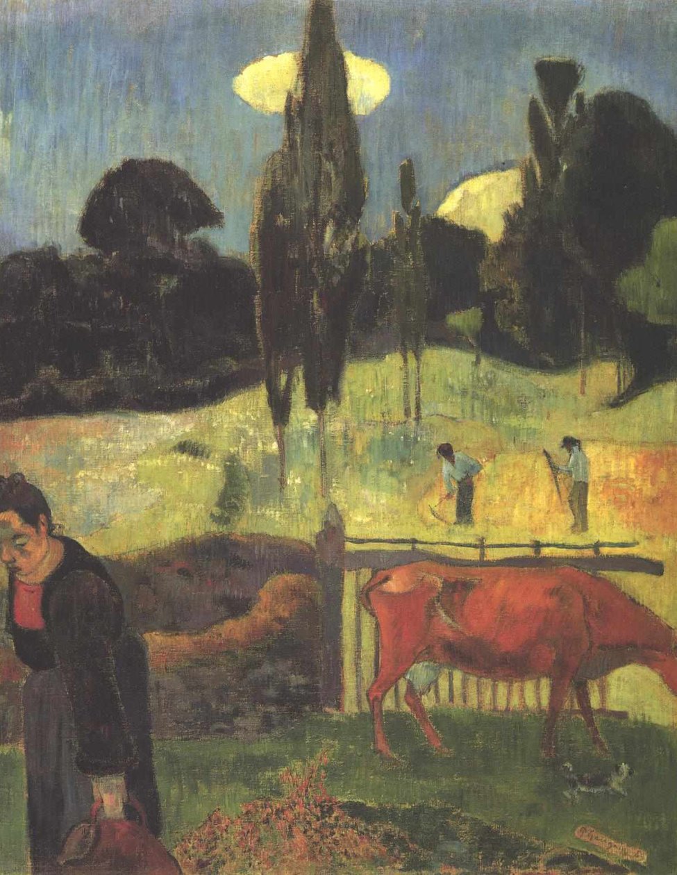 Czerwona krowa autorstwa Paul Gauguin