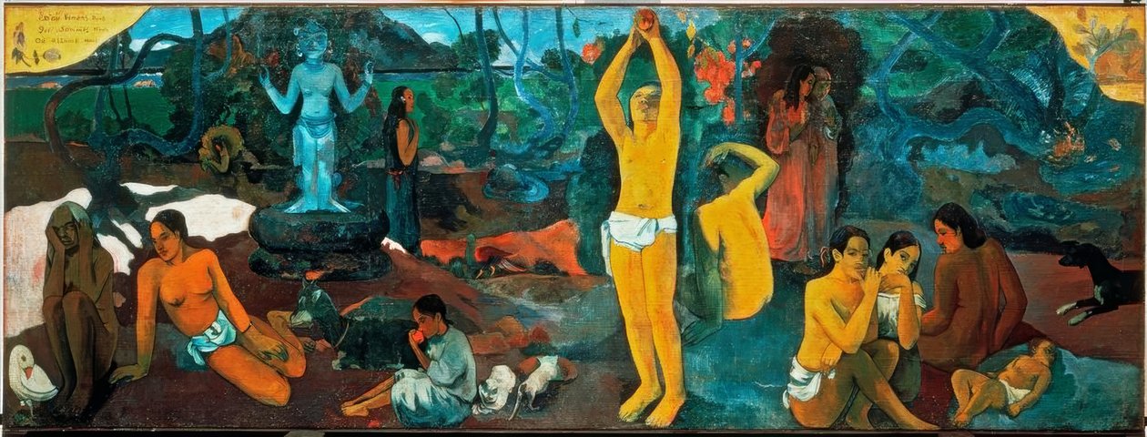 Skąd pochodzimy? Czym jesteśmy? Gdzie idziemy? autorstwa Paul Gauguin