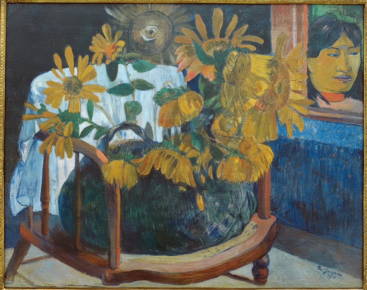 Słonecznikowe kwiaty w fotelu II autorstwa Paul Gauguin