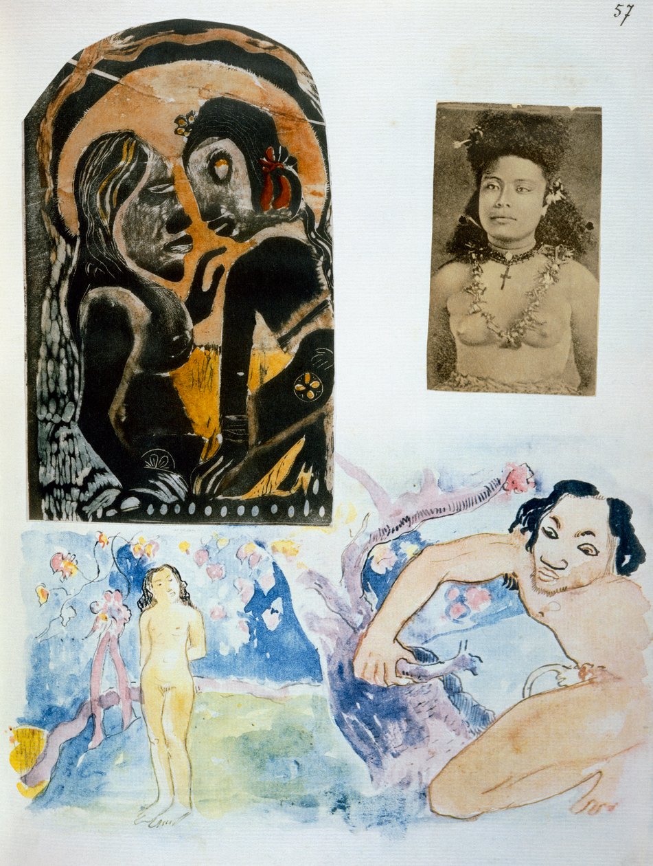 Ilustracje z "Noa Noa, Voyage a Tahiti", opublikowane w 1926 r. autorstwa Paul Gauguin