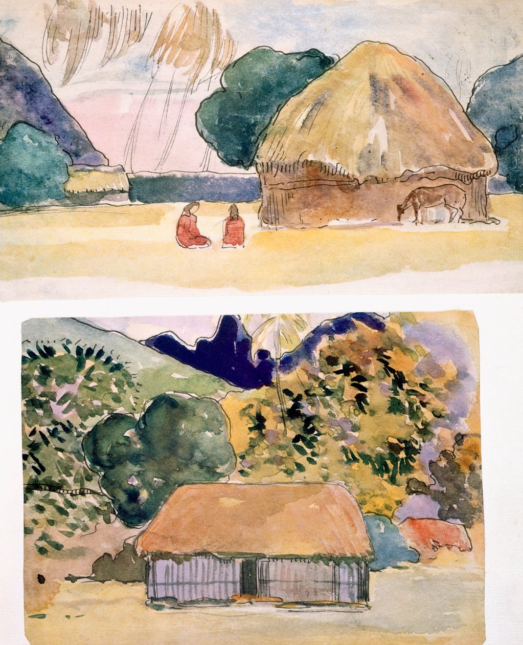 Ilustracje z "Noa Noa, Voyage a Tahiti", opublikowane w 1926 r. autorstwa Paul Gauguin