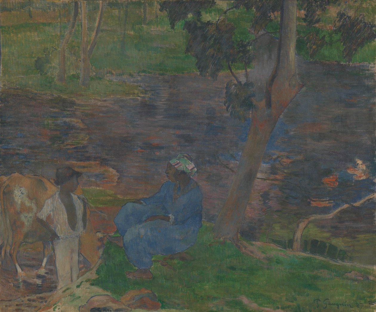 Nad brzegiem rzeki na Martynice autorstwa Paul Gauguin