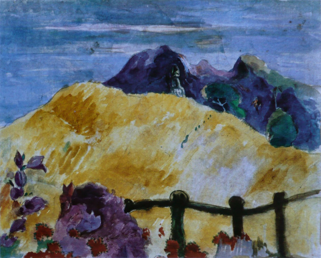 Dziedziniec jest mosiężny autorstwa Paul Gauguin