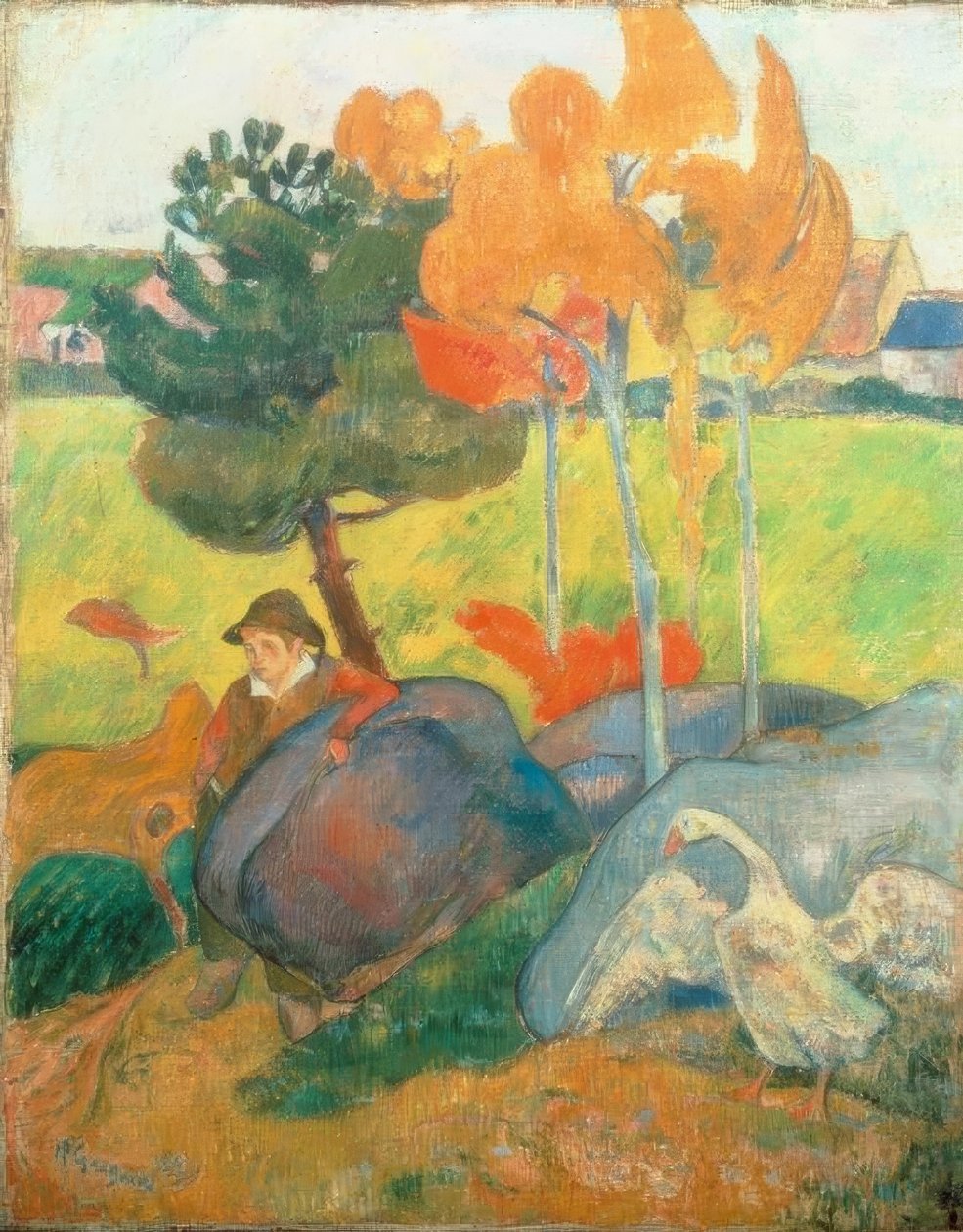 Petit Breton z gęsią autorstwa Paul Gauguin