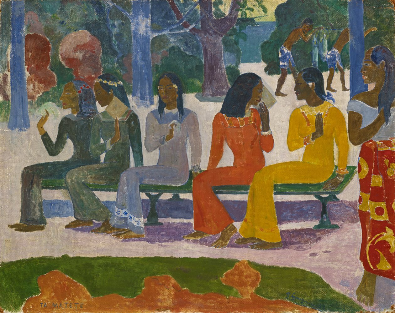 Ta Matete (Nie pójdziemy dziś na targ) 1892 (gwasz na płótnie) autorstwa Paul Gauguin