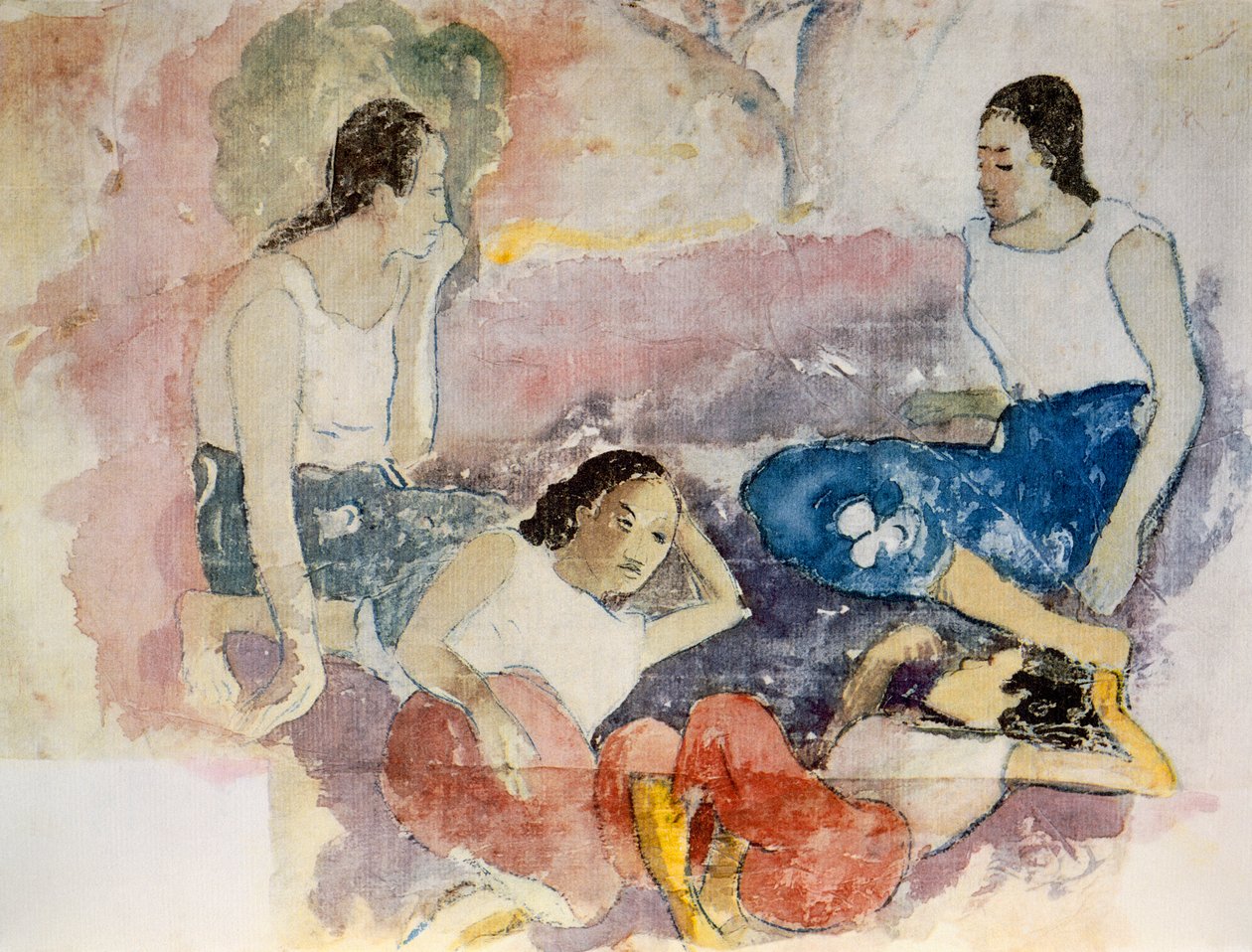 Tahitańskie kobiety, z „Noa Noa, Voyage a Tahiti”, opublikowana w 1926 r. autorstwa Paul Gauguin