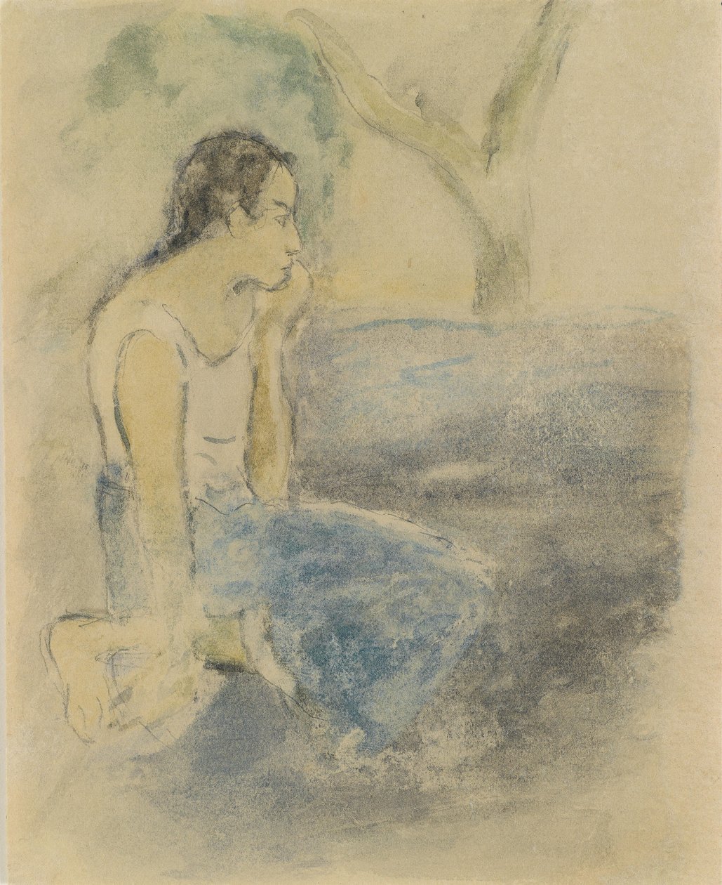 Tahitański siedzący autorstwa Paul Gauguin