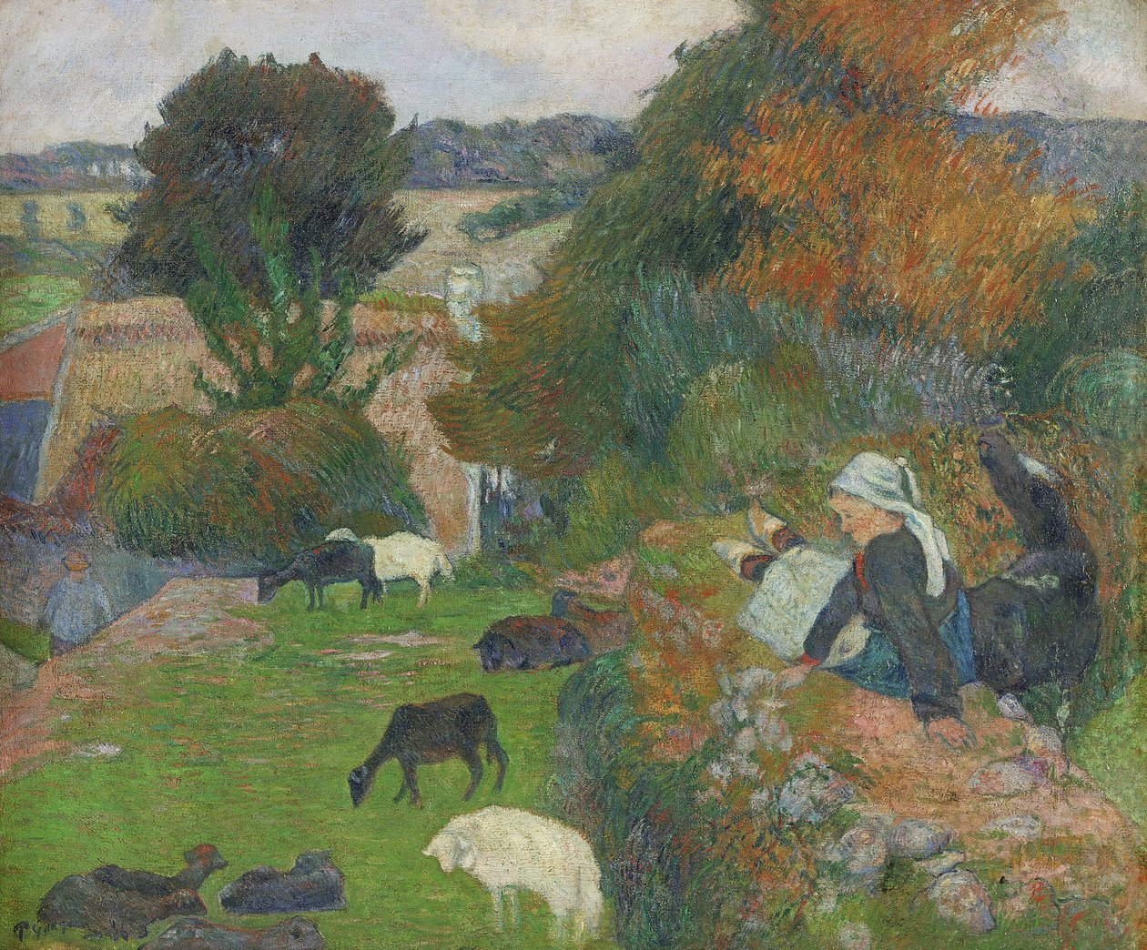 Pasterka bretońska, 1886 autorstwa Paul Gauguin