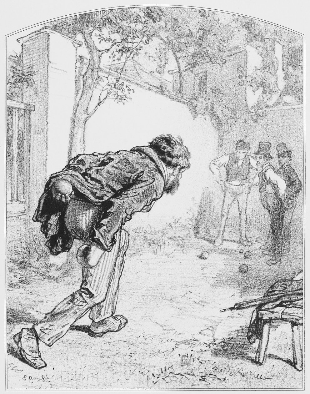 Les boules, płyta 11 z Les Toquades, 1858 autorstwa Paul Gavarni