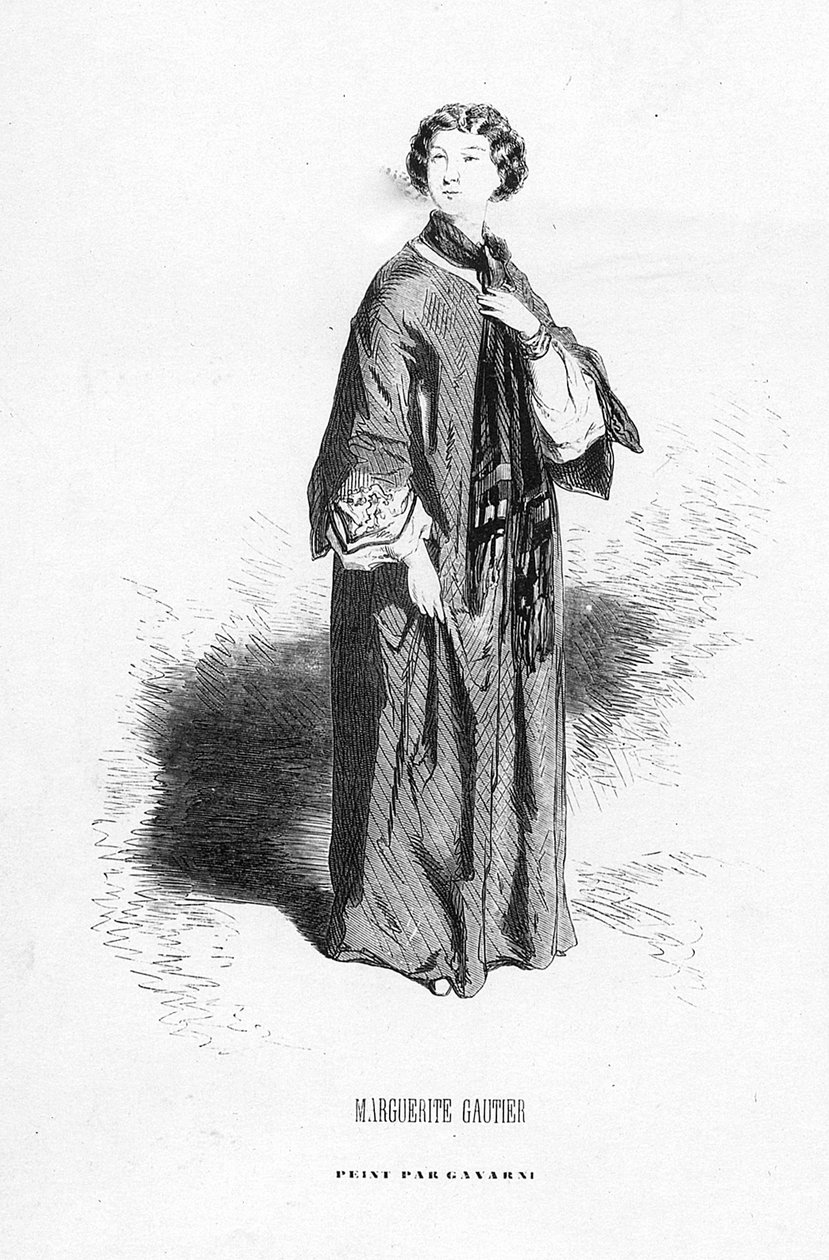 Marguerite Gautier, ilustracja z „La dame aux camelias” Aleksandra Dumasa, wydanie z 1858 r. autorstwa Paul Gavarni