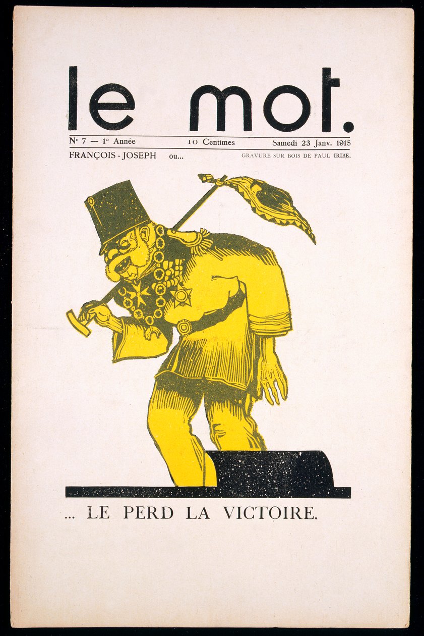 Przednia okładka „Le Mot”, 23 stycznia 1915 (kolor litho) autorstwa Paul Iribe