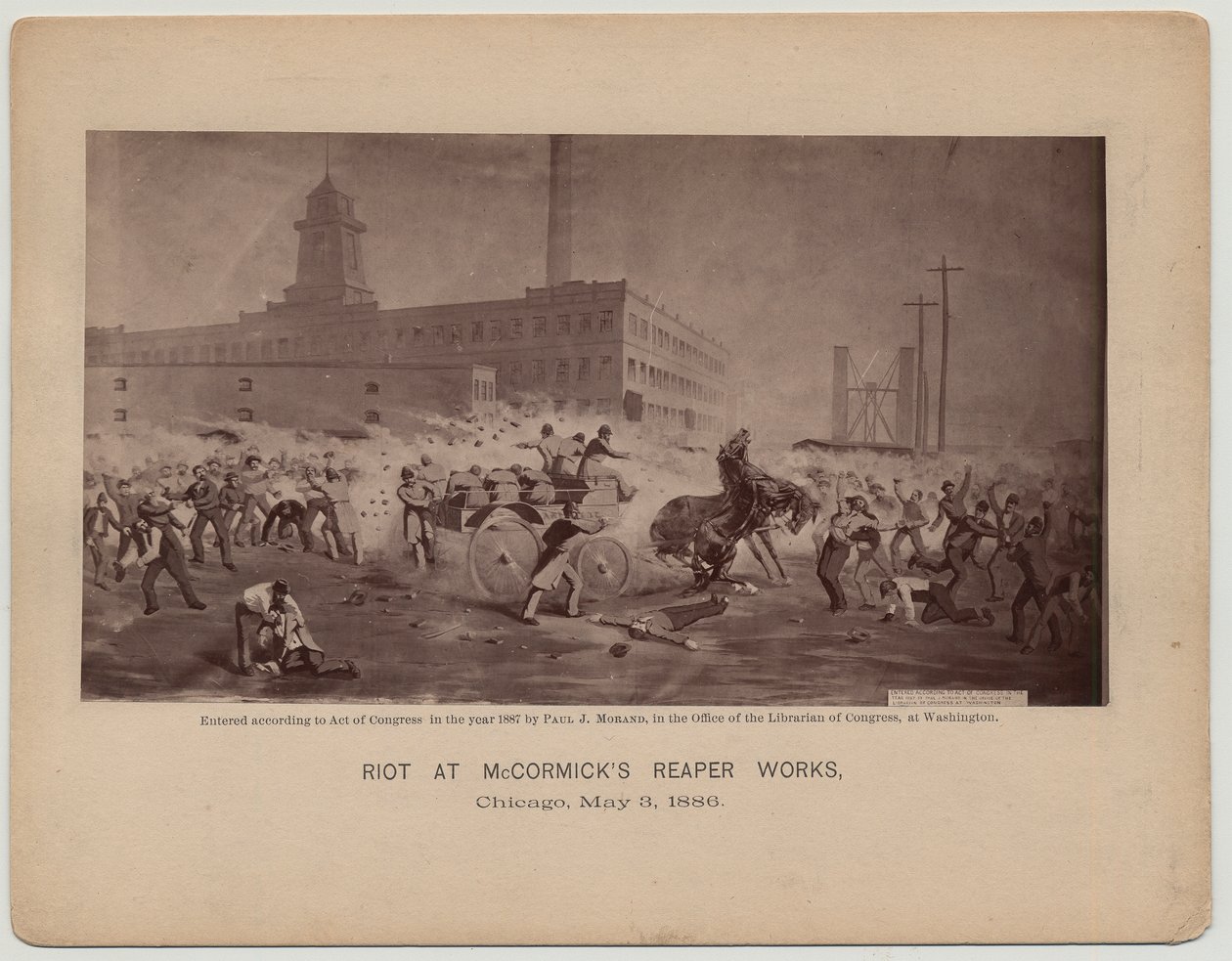Zamieszki w McCormicks Reaper Works, Chicago, 3 maja 1886 r. autorstwa Paul J. after Morand