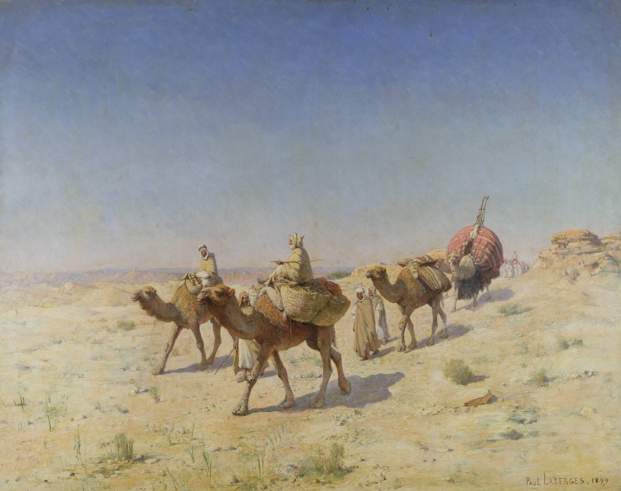 Pociąg wielbłądów, 1899 (panel) autorstwa Paul John Baptiste Lazerges