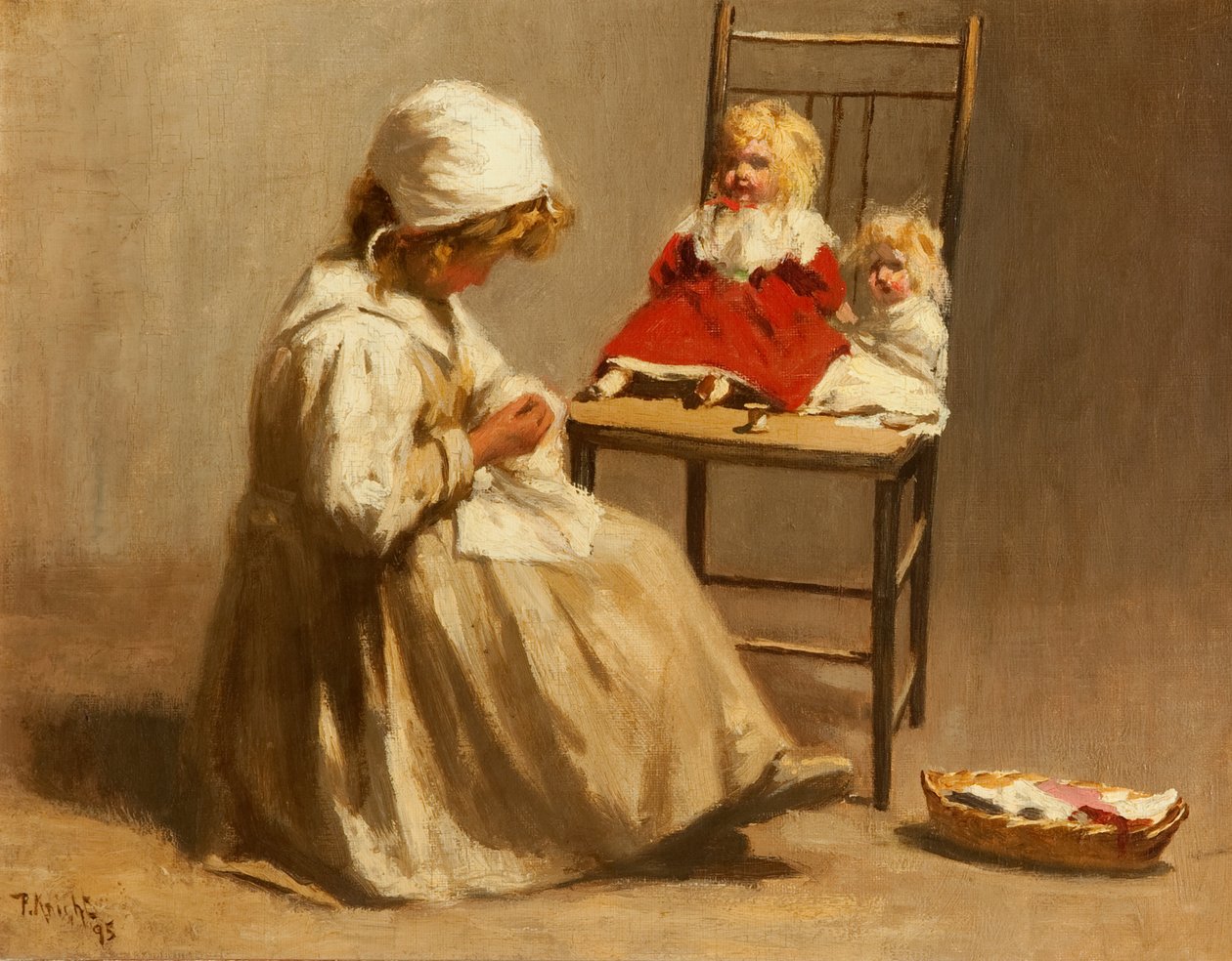 Dziewczyna z lalkami, 1895 autorstwa Paul Knight