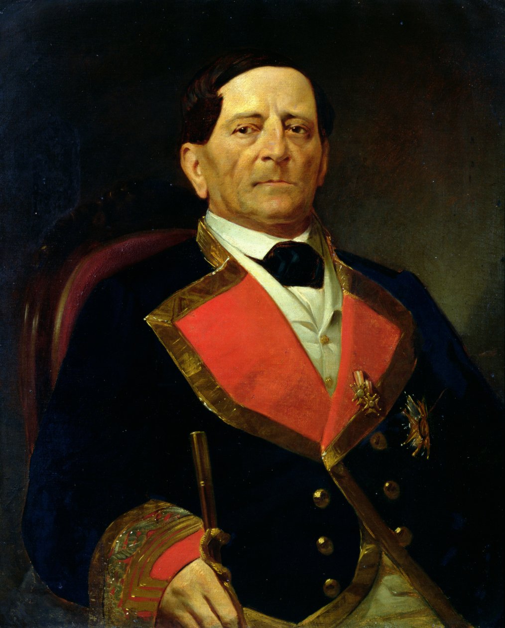 Portret Antonio Lopeza de Santa Ana (1794-1876), ok. 1858 (olej na płótnie) autorstwa Paul LOuvrier