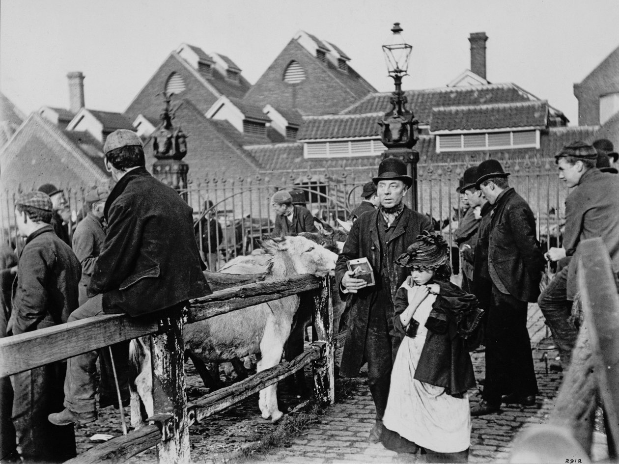 Ślepiec na targu, ok. 1890 (odbitka platynowa) autorstwa Paul Martin