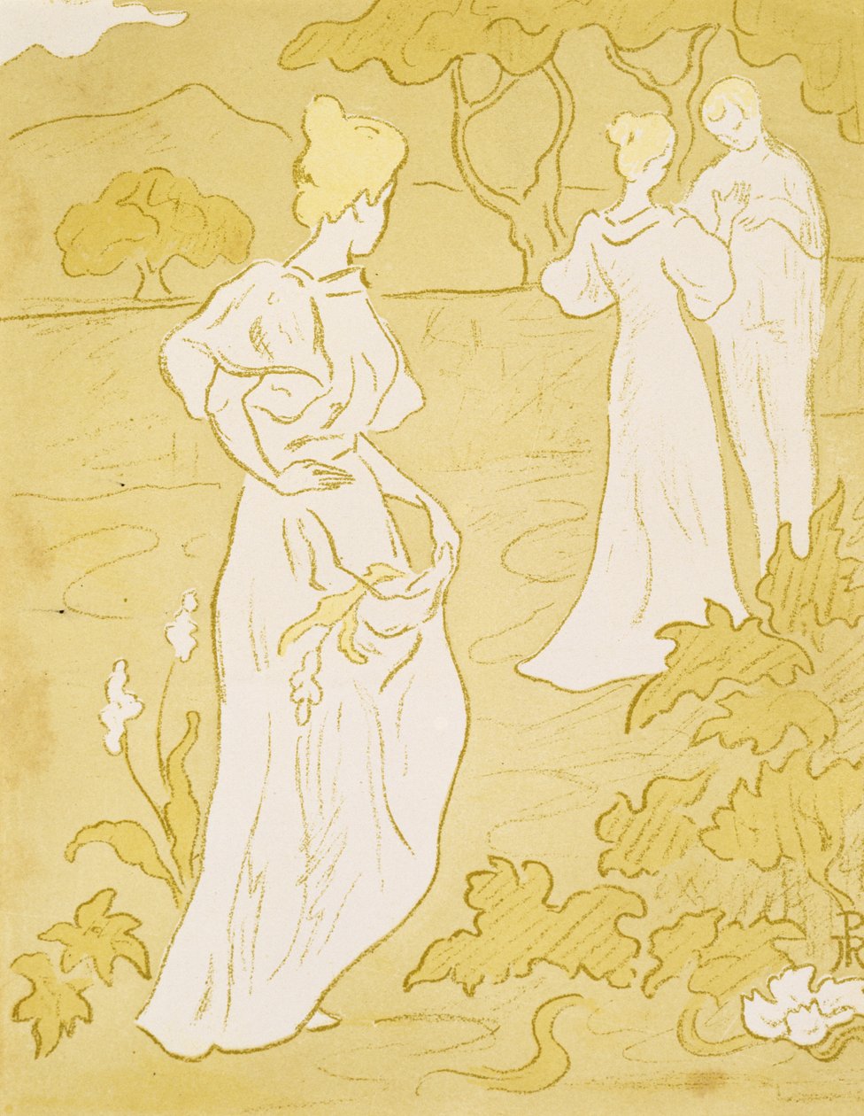 Tristesse (Smutek), 1896 (litografia w kolorach) autorstwa Paul Elie Ranson