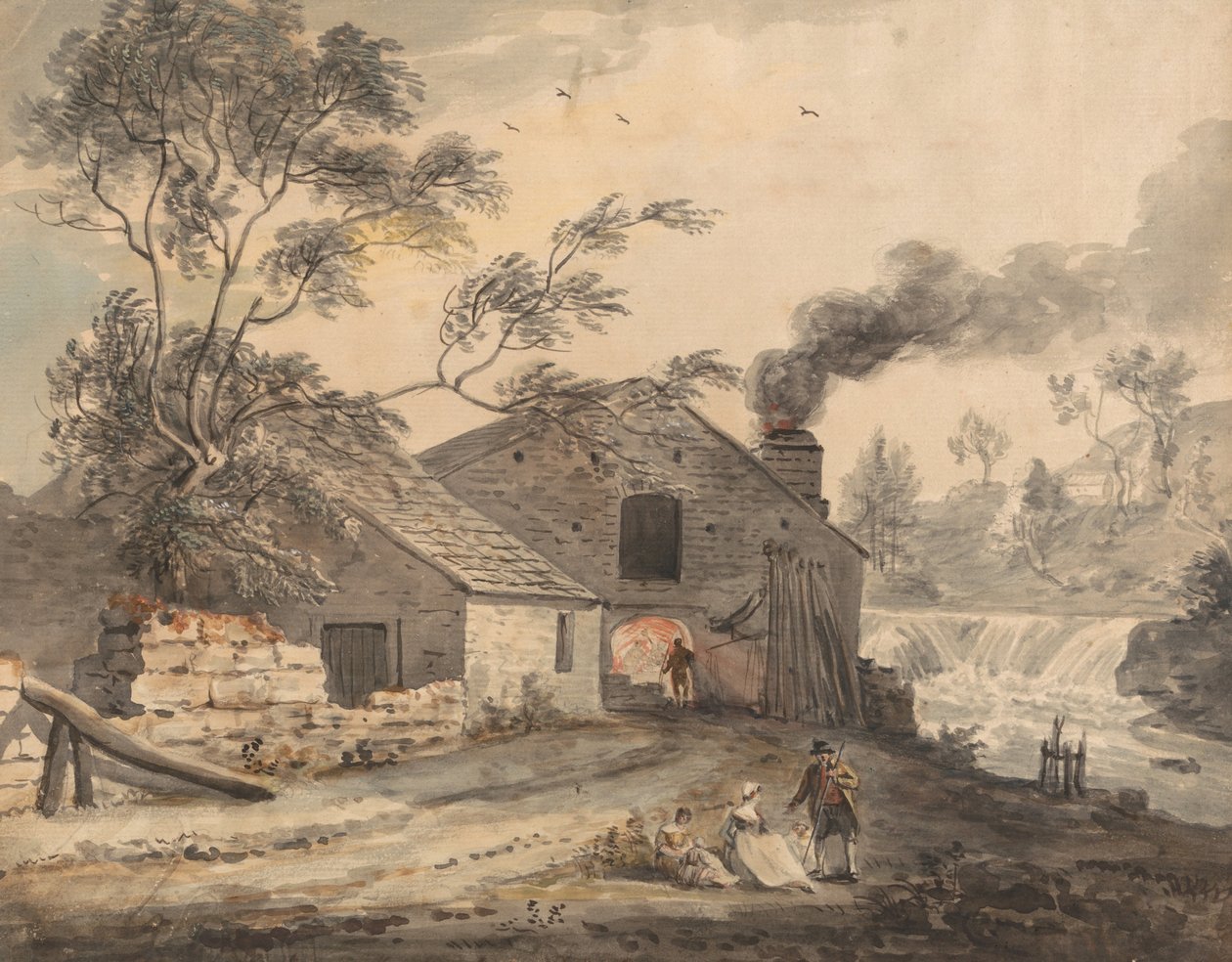 Żelazna Kuźnia na rzece Kent, Westmorland autorstwa Paul Sandby