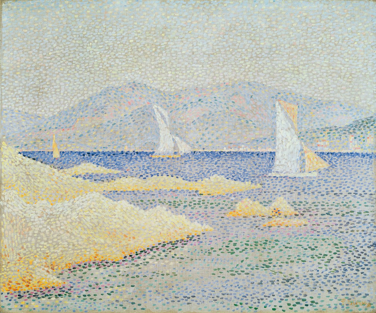 Scena na wybrzeżu, 1893 autorstwa Paul Signac