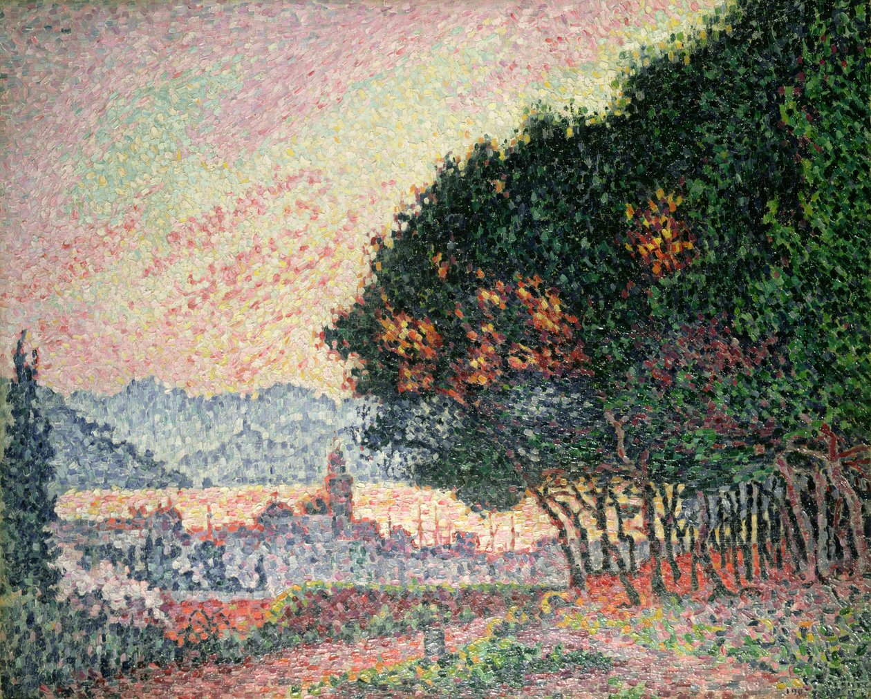 Las w pobliżu St. Tropez, 1902 autorstwa Paul Signac