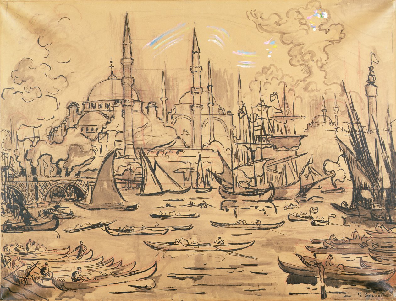 Hagia Sophia, Stambuł (wc na papierze) autorstwa Paul Signac