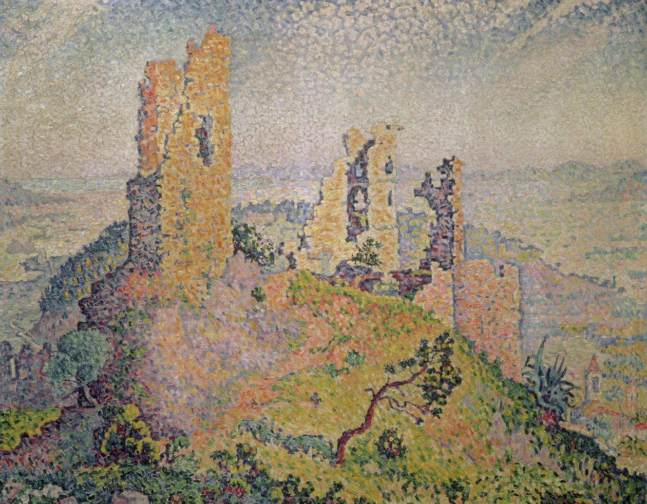 Krajobraz ze zrujnowanym zamkiem autorstwa Paul Signac