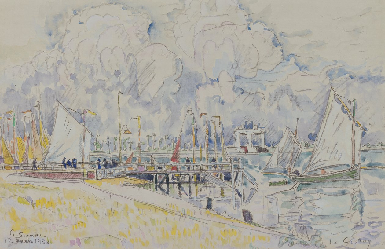 Le Crotoy, 1930 (wc z ołówkiem na papierze) autorstwa Paul Signac