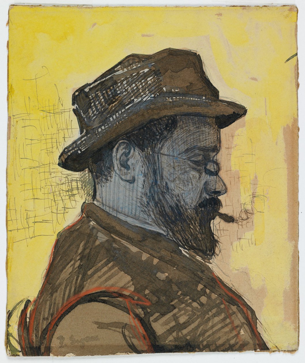 Portret Maximiliena Luce, ok. 1890 (toaleta i gwasz na papierze) autorstwa Paul Signac