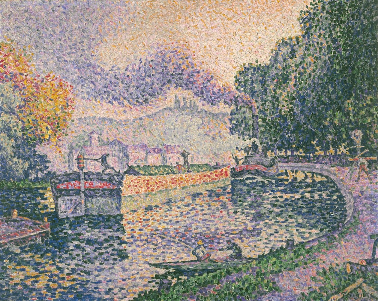 Holownik, kanał w Samois autorstwa Paul Signac