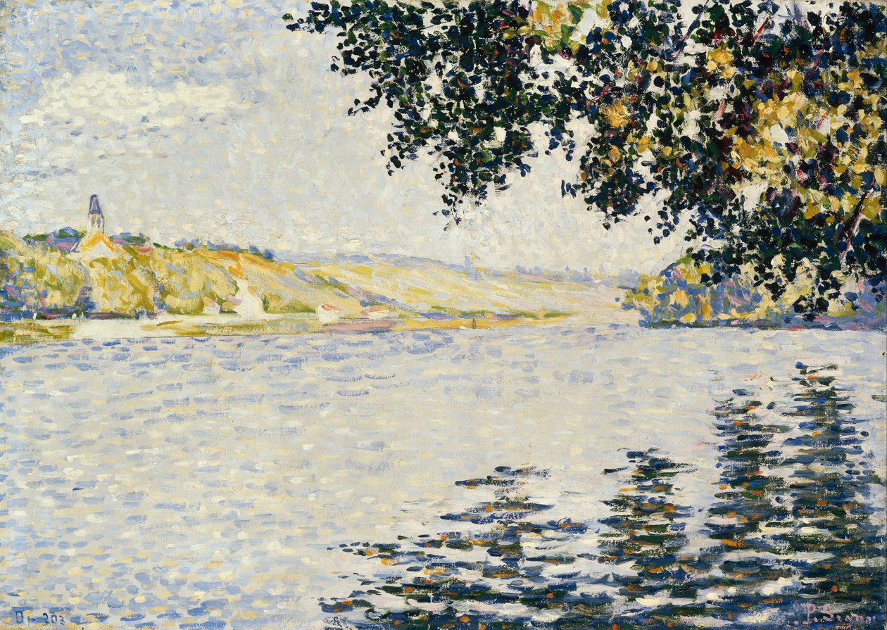 Widok na Sekwanę w Herblay autorstwa Paul Signac