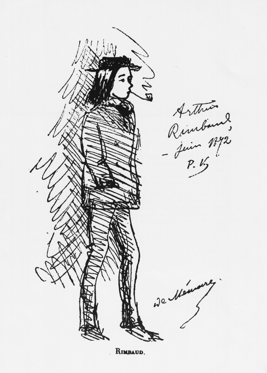 Arthur Rimbaud (1854-91) czerwiec 1872 autorstwa Paul Verlaine