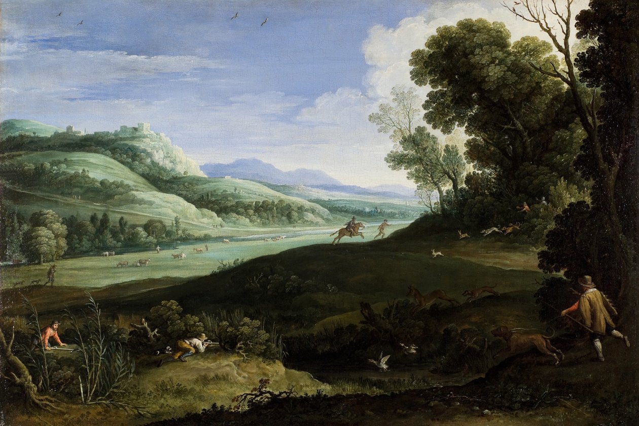 Krajobraz z Łowcami, 1619. autorstwa Paul Bril
