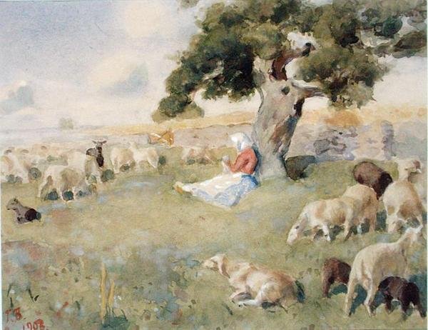 Pasterz ze stadem owiec autorstwa Paul Burman