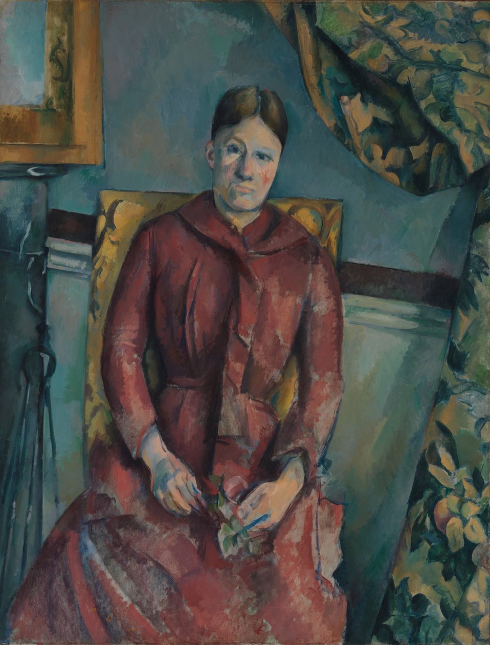 Madame Cézanne w czerwonej sukience autorstwa Paul Cézanne