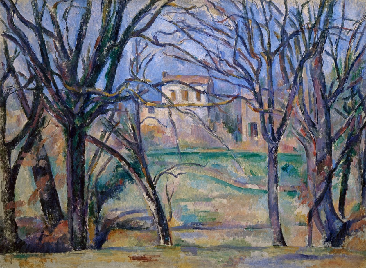 Drzewa i domy autorstwa Paul Cézanne