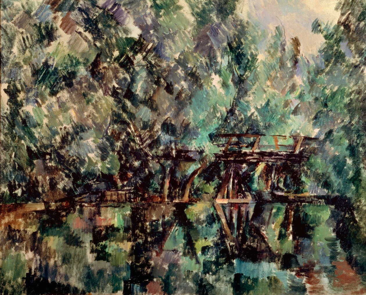 Most nad stawem, ok. 1898 r. autorstwa Paul Cézanne