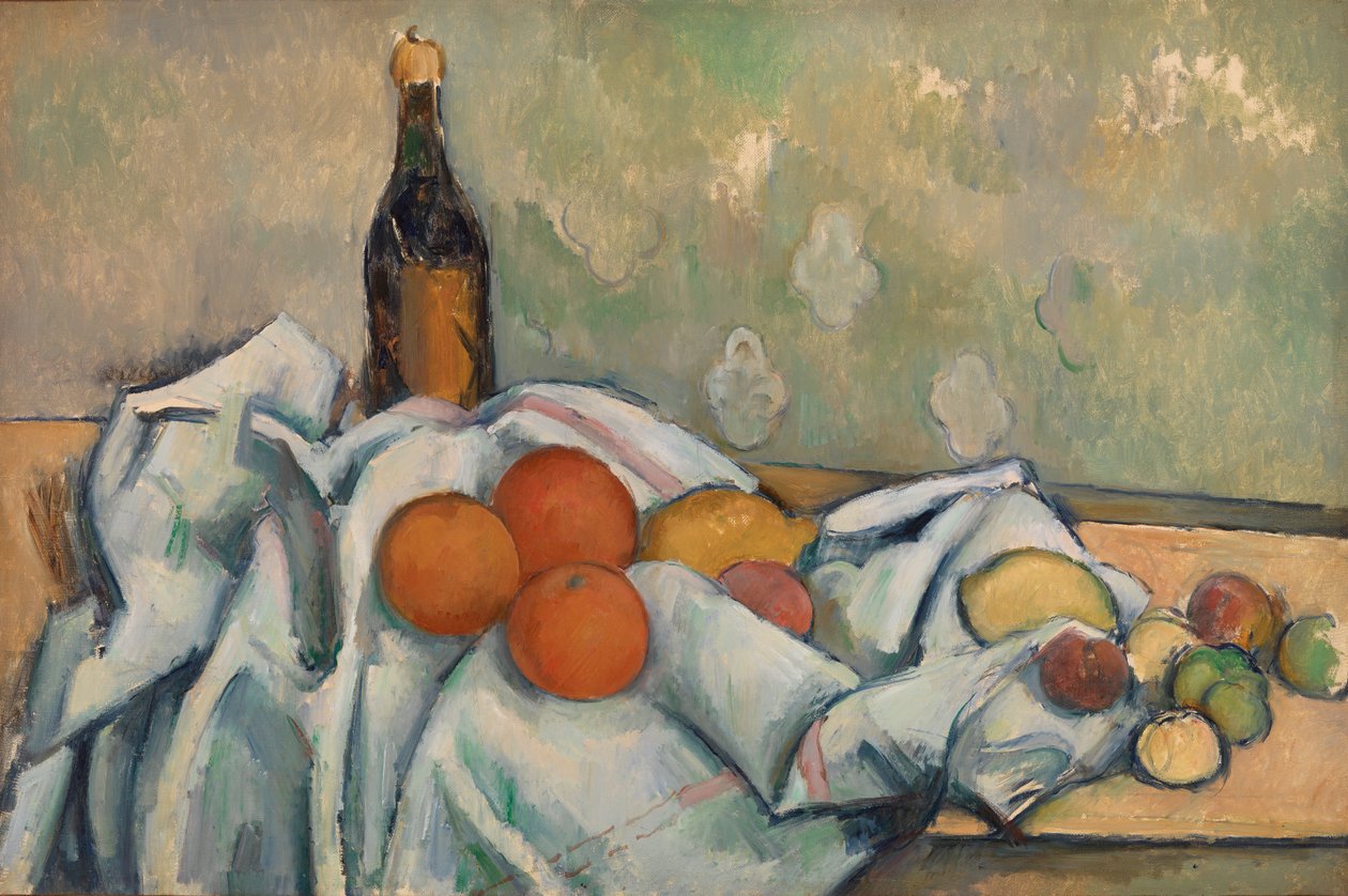 Butelka i owoce autorstwa Paul Cézanne