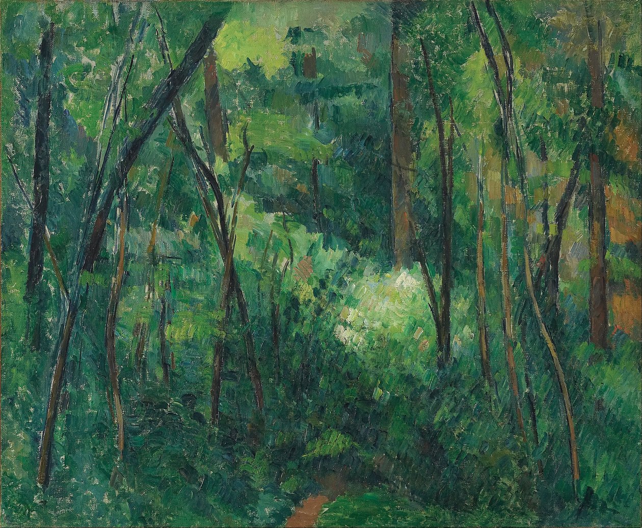 Wnętrze lasu autorstwa Paul Cézanne