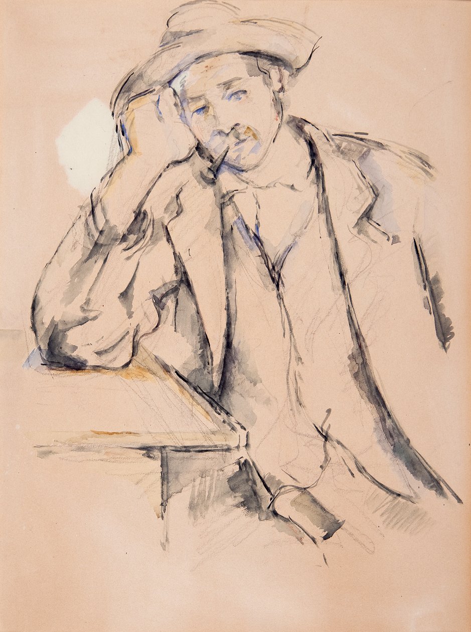 pochylony palacz autorstwa Paul Cézanne