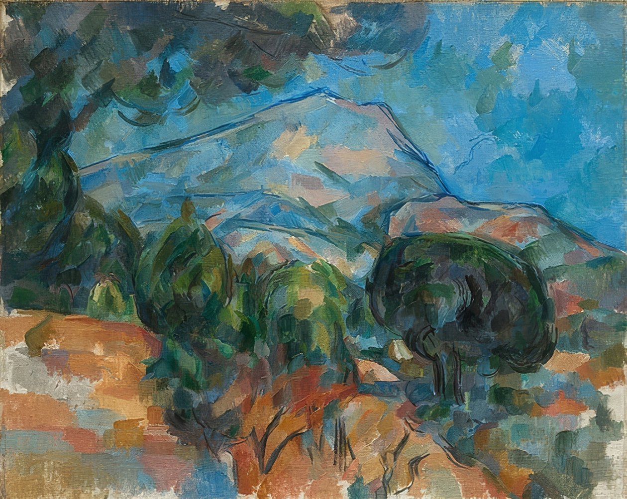 Góra Sainte-Victoire. Um 1904 autorstwa Paul Cézanne