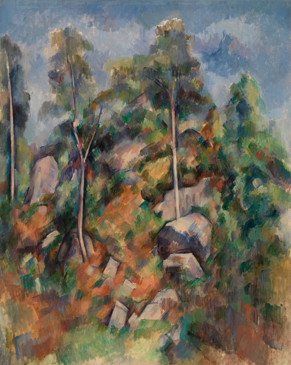Skały i drzewa autorstwa Paul Cézanne