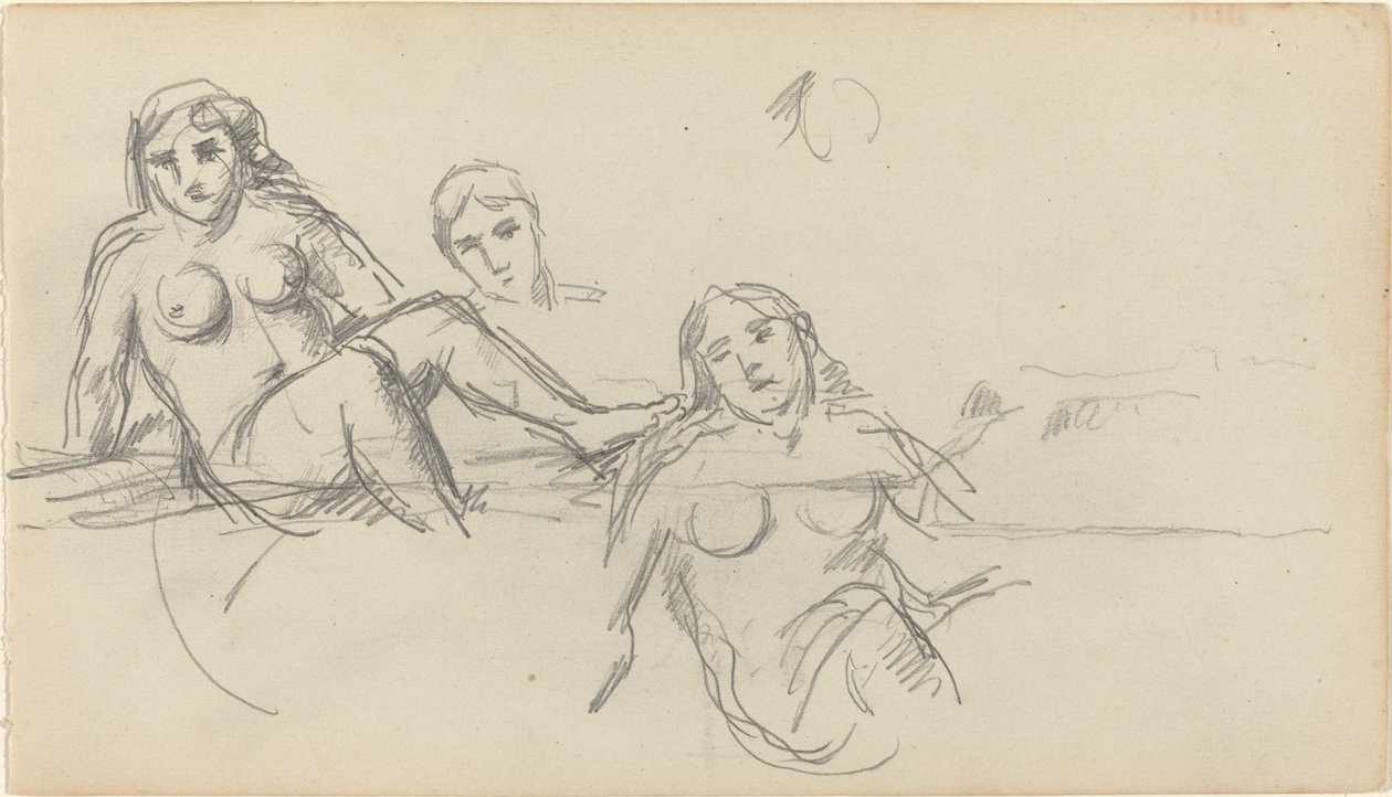 Kąpiący się na siedząco [verso], 18821885. autorstwa Paul Cézanne