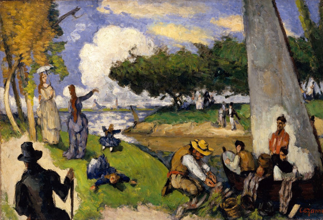 Fantastyczna scena rybaków, ca. 1875. autorstwa Paul Cézanne