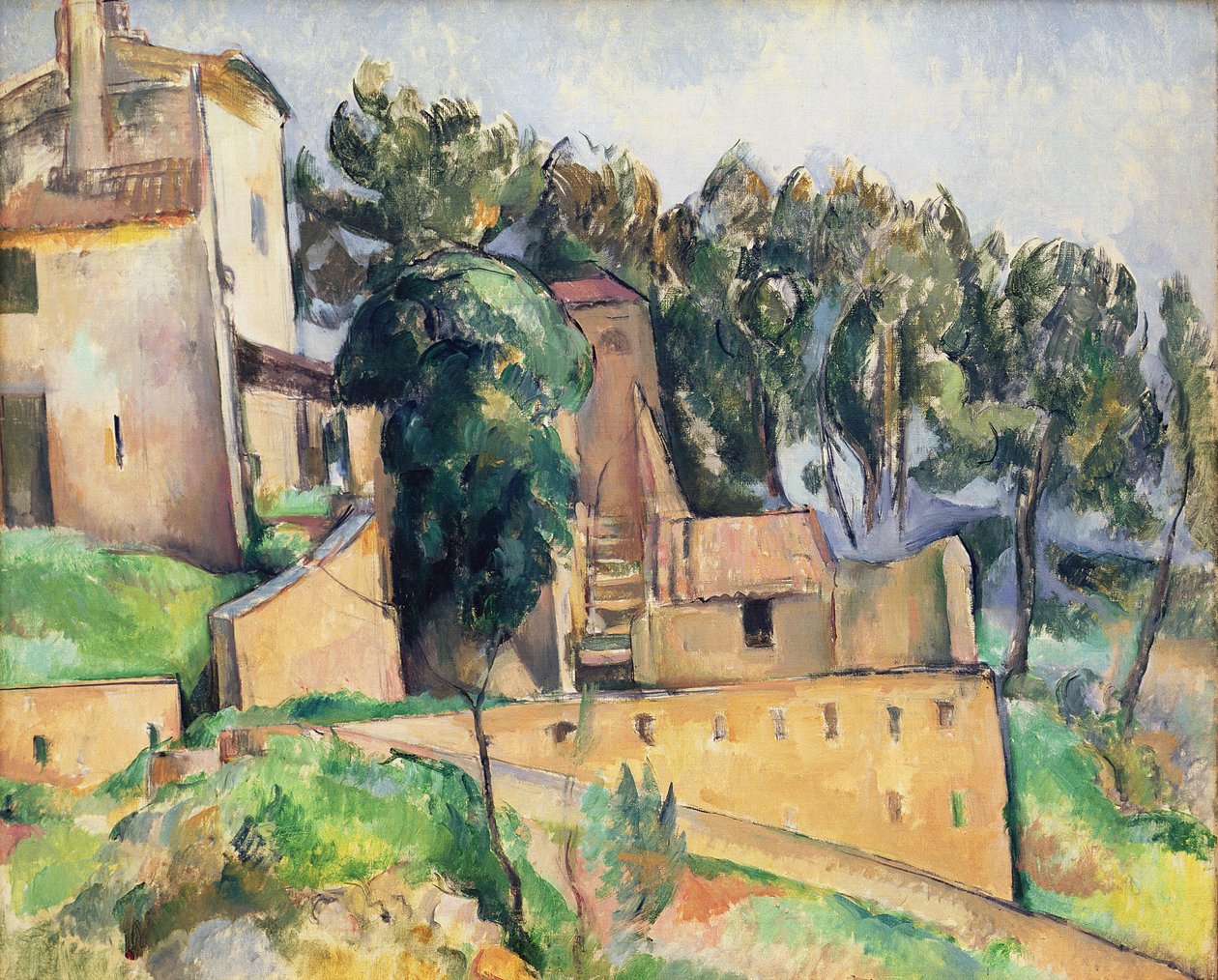 Dom w Bellevue, 1890-92 autorstwa Paul Cézanne
