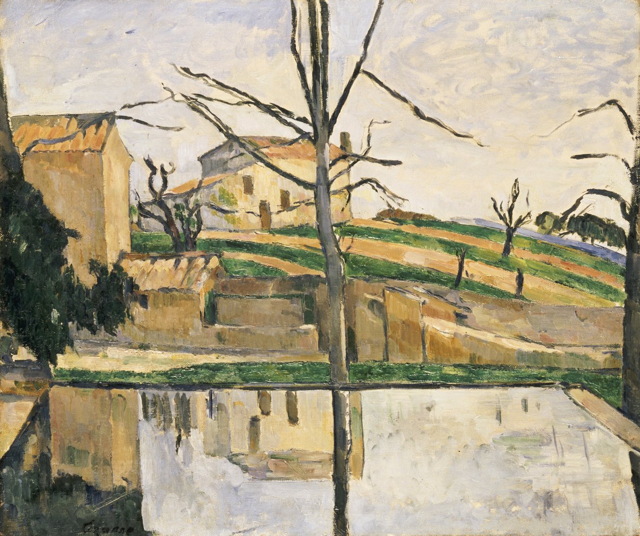 Basen w Jas de Bouffan, c.1878 autorstwa Paul Cézanne